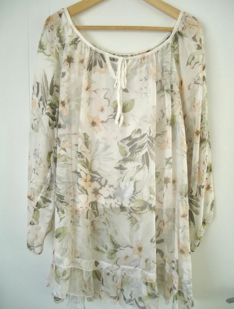 Witte blouse bloemen - Paprika, Kleding | Dames, Paprika, Ophalen of Verzenden, Zo goed als nieuw, Maat 46/48 (XL) of groter