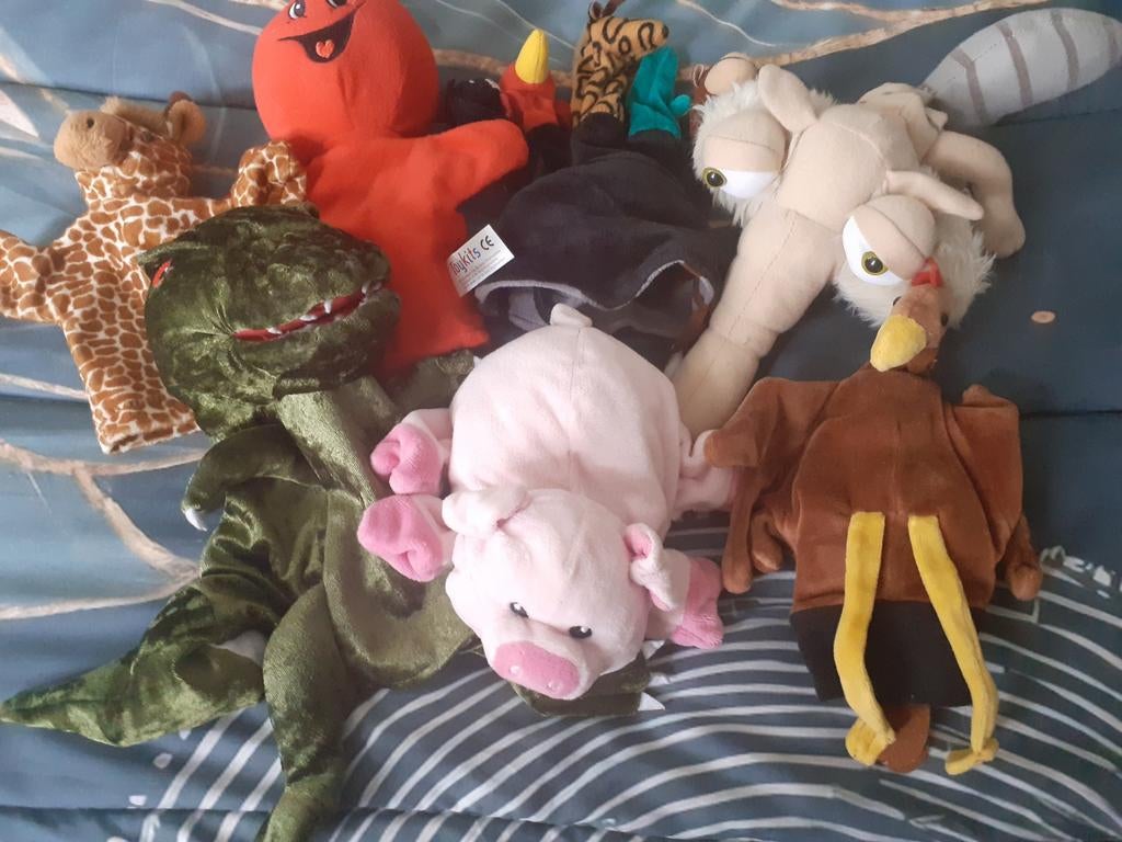 Zachte handpoppen poppenkastpoppen, Ophalen