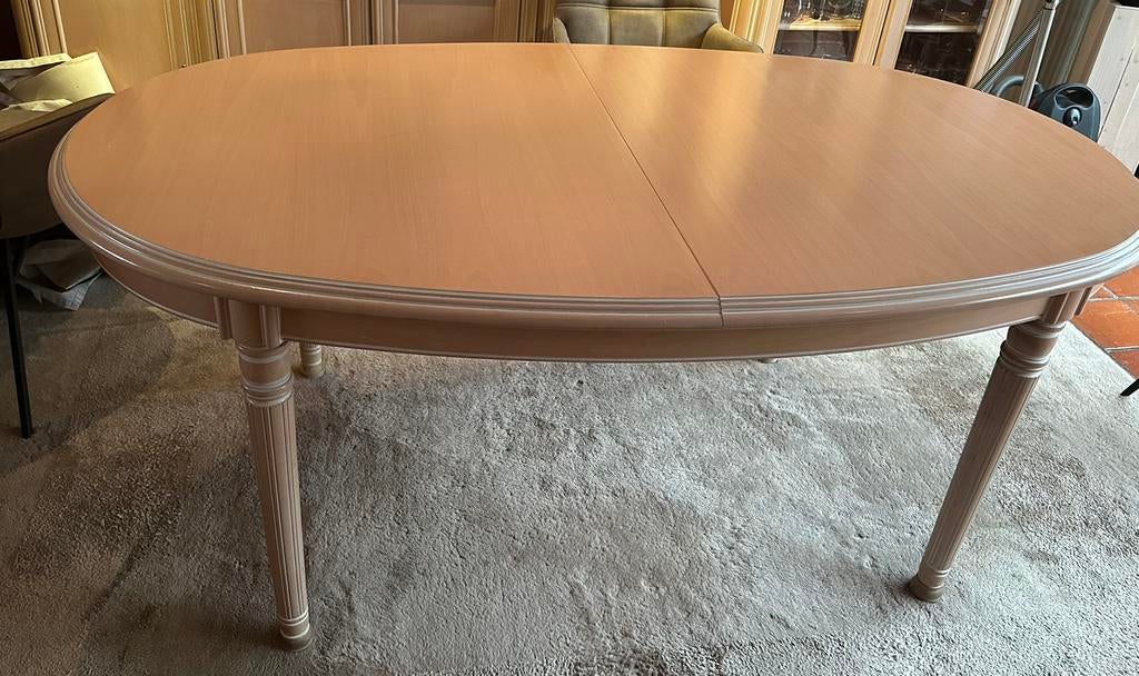 tafel roze 6 stoelen kast barkast bar, Huis en Inrichting, Tafels | Eettafels, Ophalen, Gebruikt, 100 tot 150 cm, Klassiek