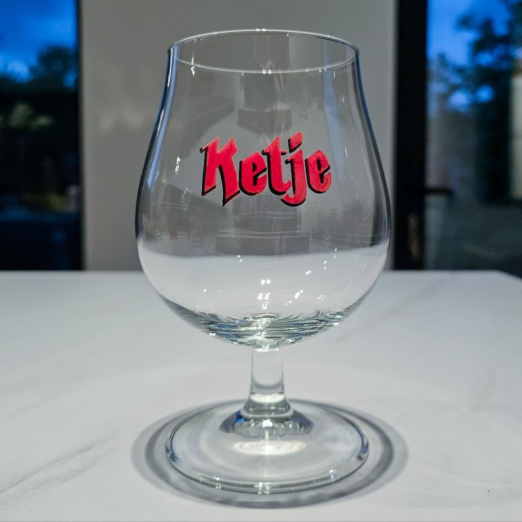 12 verres à bière de Ketje, Collections, Marques de bière, Comme neuf, Verre ou Verres, Autres marques, Enlèvement ou Envoi