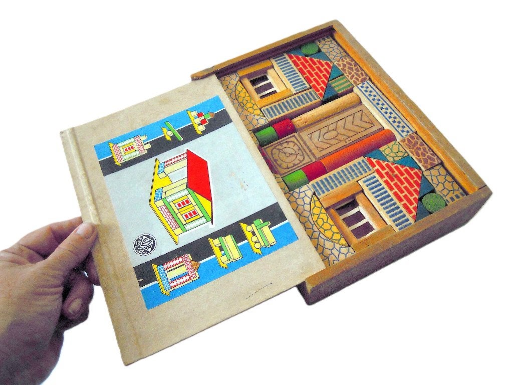 Oude houten blokkendoos uit DDR, Ophalen of Verzenden