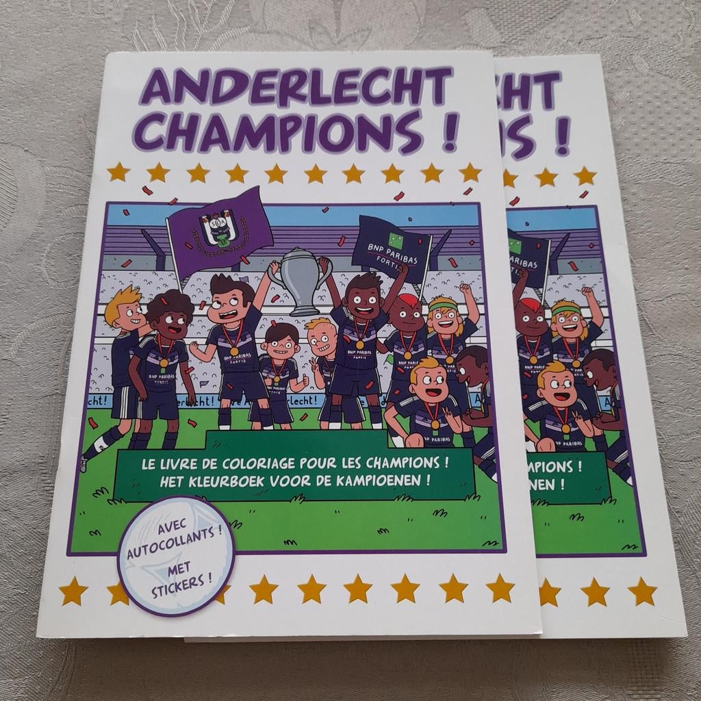 2 kleurboeken Anderlecht Champions! + taktix speler Goor.