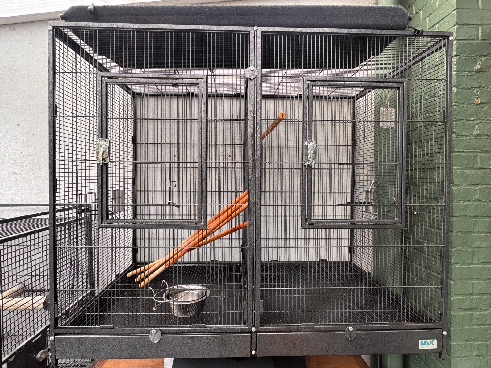 Grote stevige vogelkooi, Ophalen, Gebruikt, Metaal, Vogelkooi