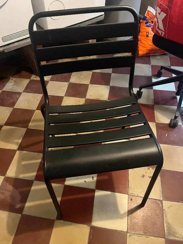 set van 6 metalen tuinstoelen, Ophalen, Zo goed als nieuw, Metaal, Stapelbaar