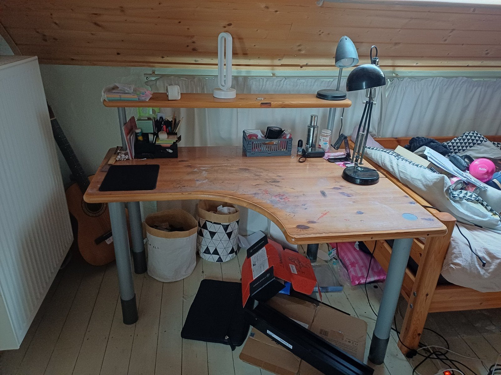 Bureau Flexa avec meuble à tiroirs et armoire, Enlèvement, Bois, Bureau d'angle