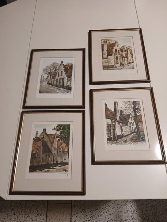 Roger hebbelinck icl 4 certificaten, Antiek en Kunst, Kunst | Etsen en Gravures, Ophalen