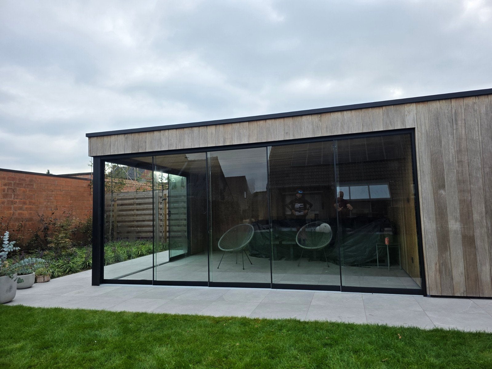 Terrasoverkapping, carport, glaswanden, veranda, Tuin en Terras, Overkappingen, Ophalen, Zo goed als nieuw, Carport