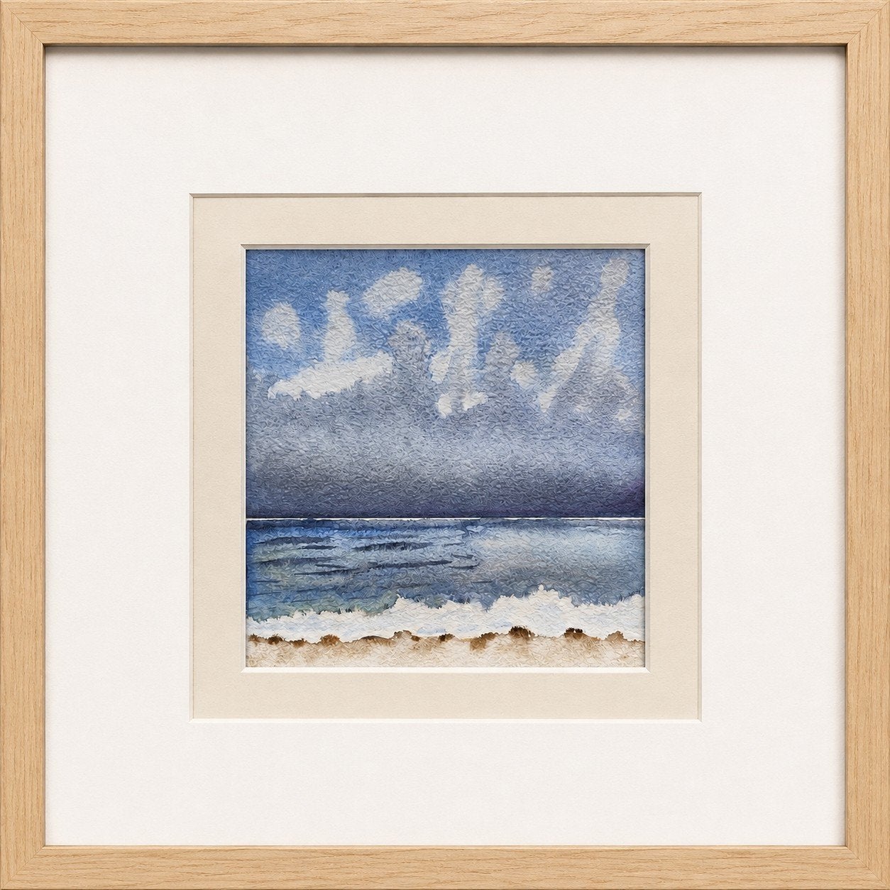 Aquarelle schilderij. 20/20 cm. Zeelandschap, Antiek en Kunst, Kunst | Schilderijen | Modern, Handgeschilderd, Ophalen