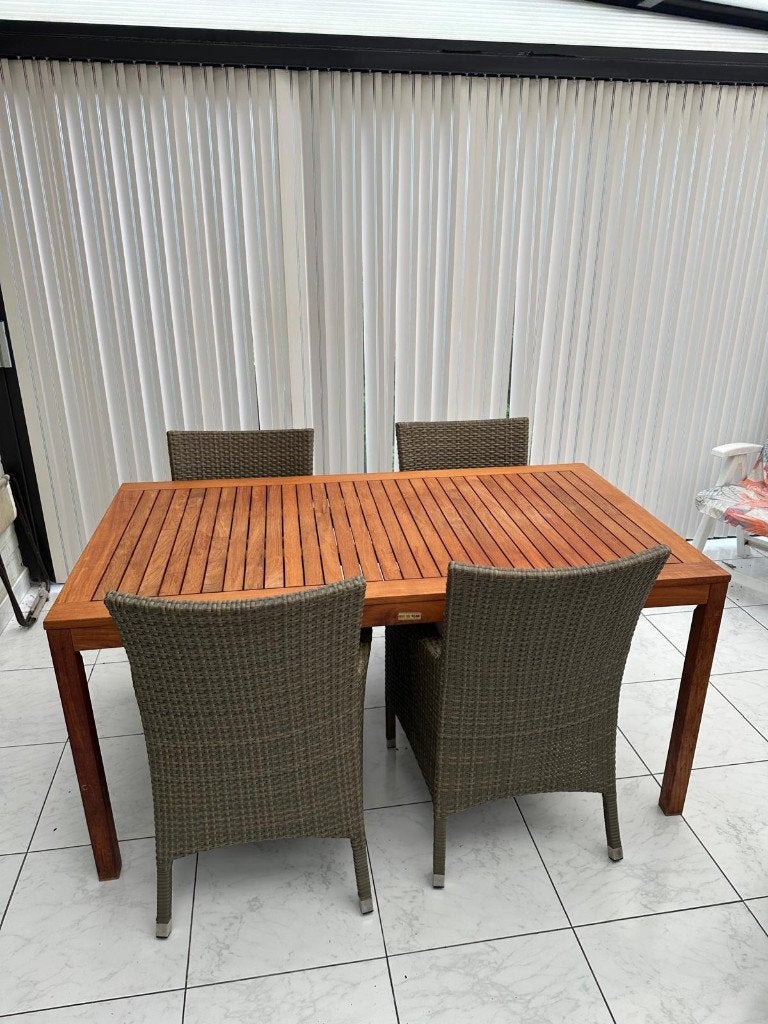 binnentafel + 4 stoelen, Enlèvement, Comme neuf