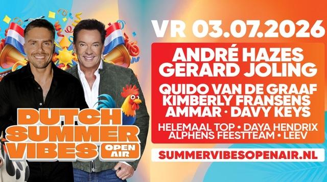 Dutch SummerVibes - 5x billets festival - VENDREDI 3 juillet, Trois personnes ou plus