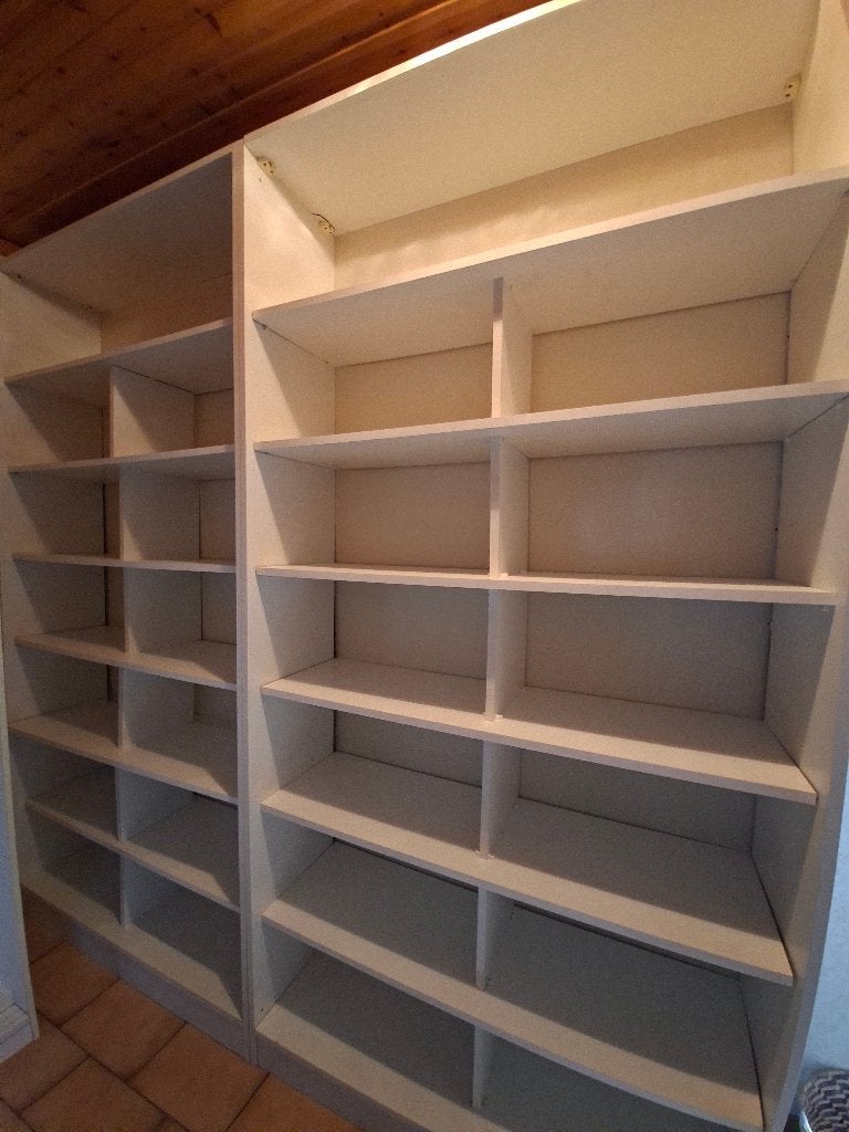 2x zware Stockage-/opbergrek (Formica–230x115x35 cm per rek), Ophalen