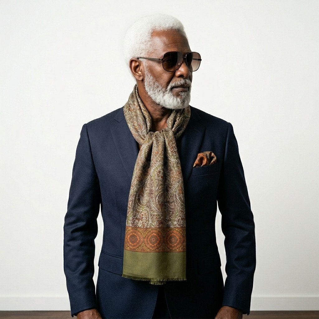 luxe heren sjaal met paisley-motief, Kleding | Heren, Mutsen, Sjaals en Handschoenen, Nieuw, Sjaal, Ophalen of Verzenden