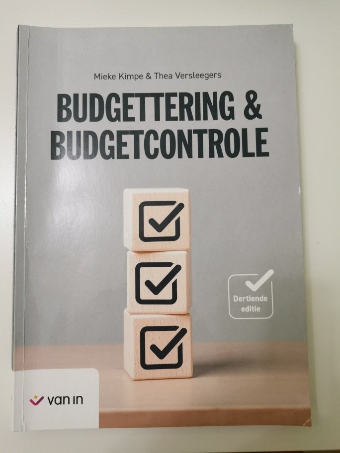 Budgettering & Budgetcontrole, Enlèvement ou Envoi, Comme neuf, Économie et Marketing, Van In