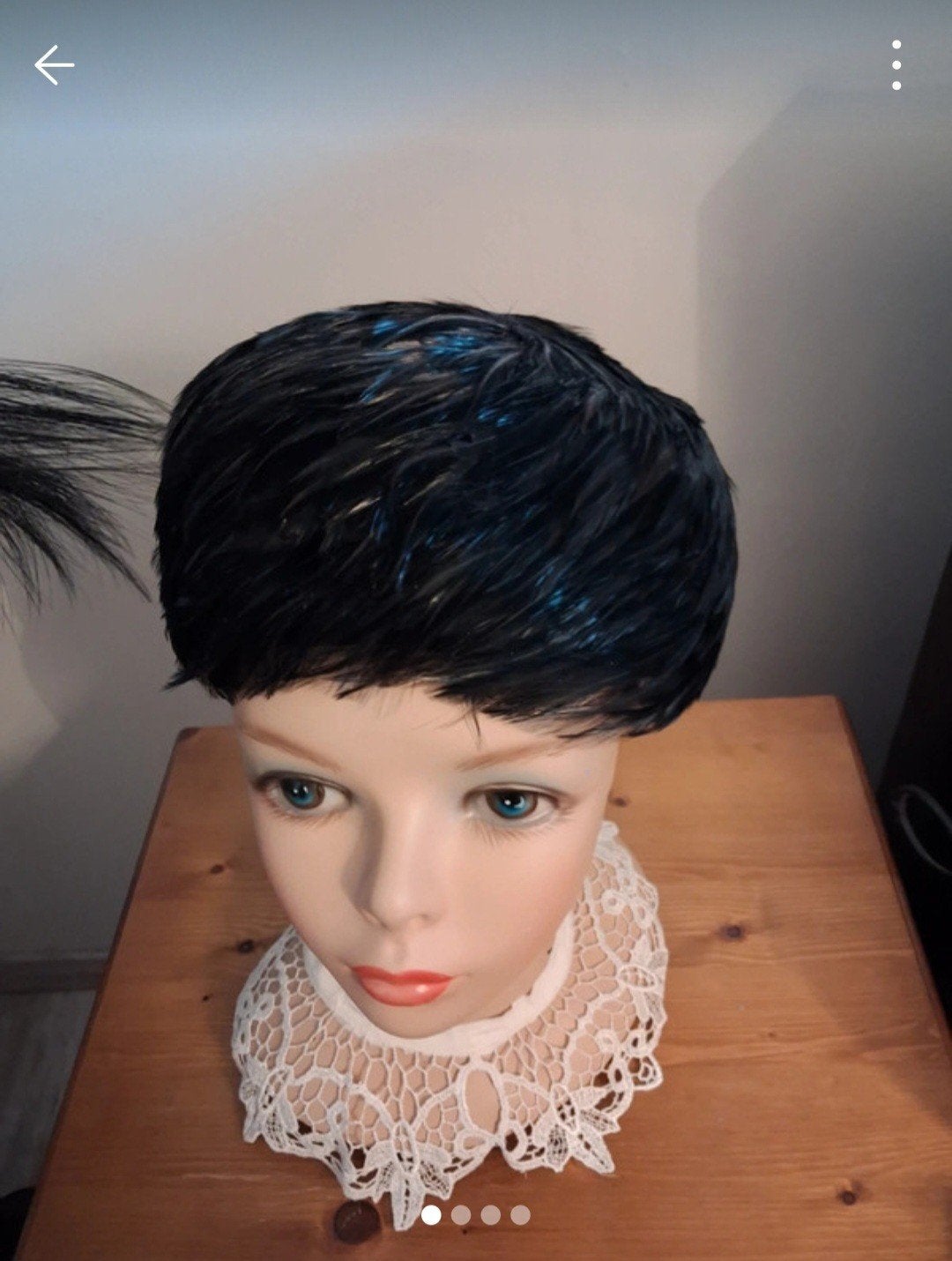vintage hoedje met veren ., Kleding | Dames, Hoeden en Petten, Geen merk, Ophalen of Verzenden, Gedragen, Hoed