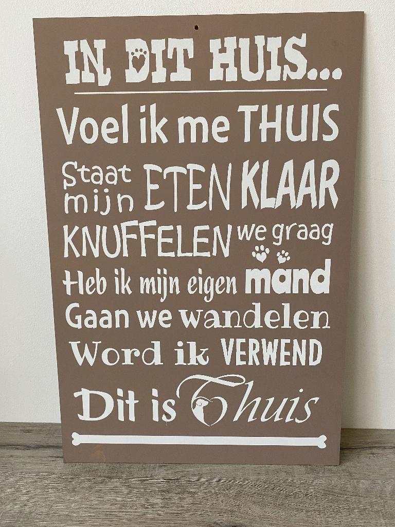 Wanddecoratie hond, Huis en Inrichting, Ophalen, Gebruikt, 40 cm, Hout