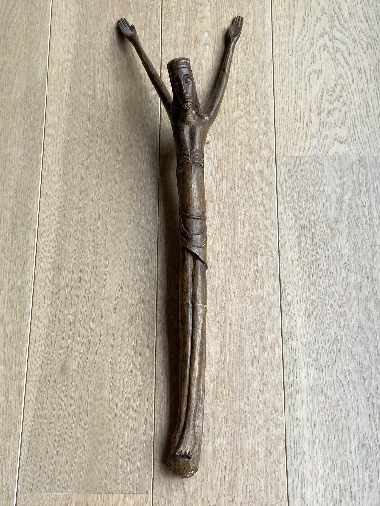 Groot houten kruisbeeld, Verzamelen, Ophalen of Verzenden