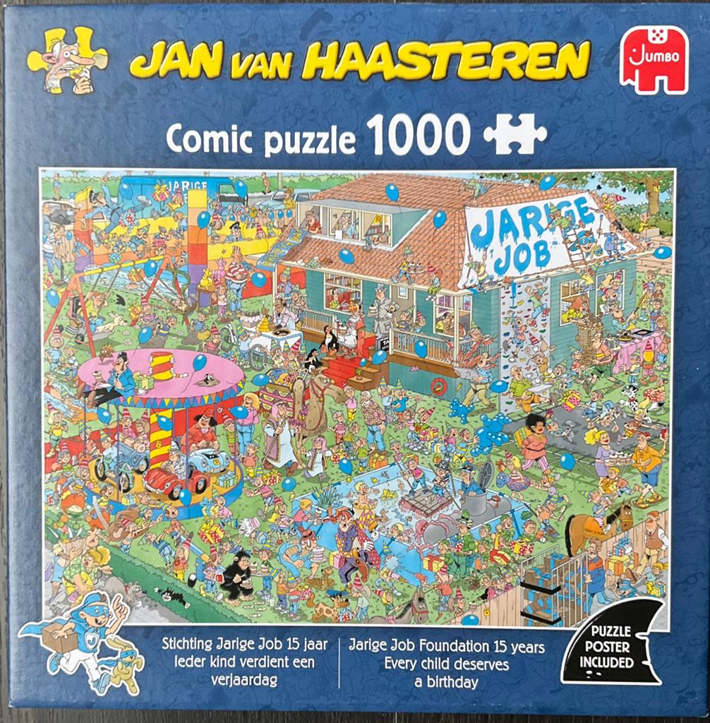 Jan Van Haasteren - Stichting jarige Job 150 jaar - 1000 st, Ophalen, 500 t/m 1500 stukjes, Zo goed als nieuw, Legpuzzel