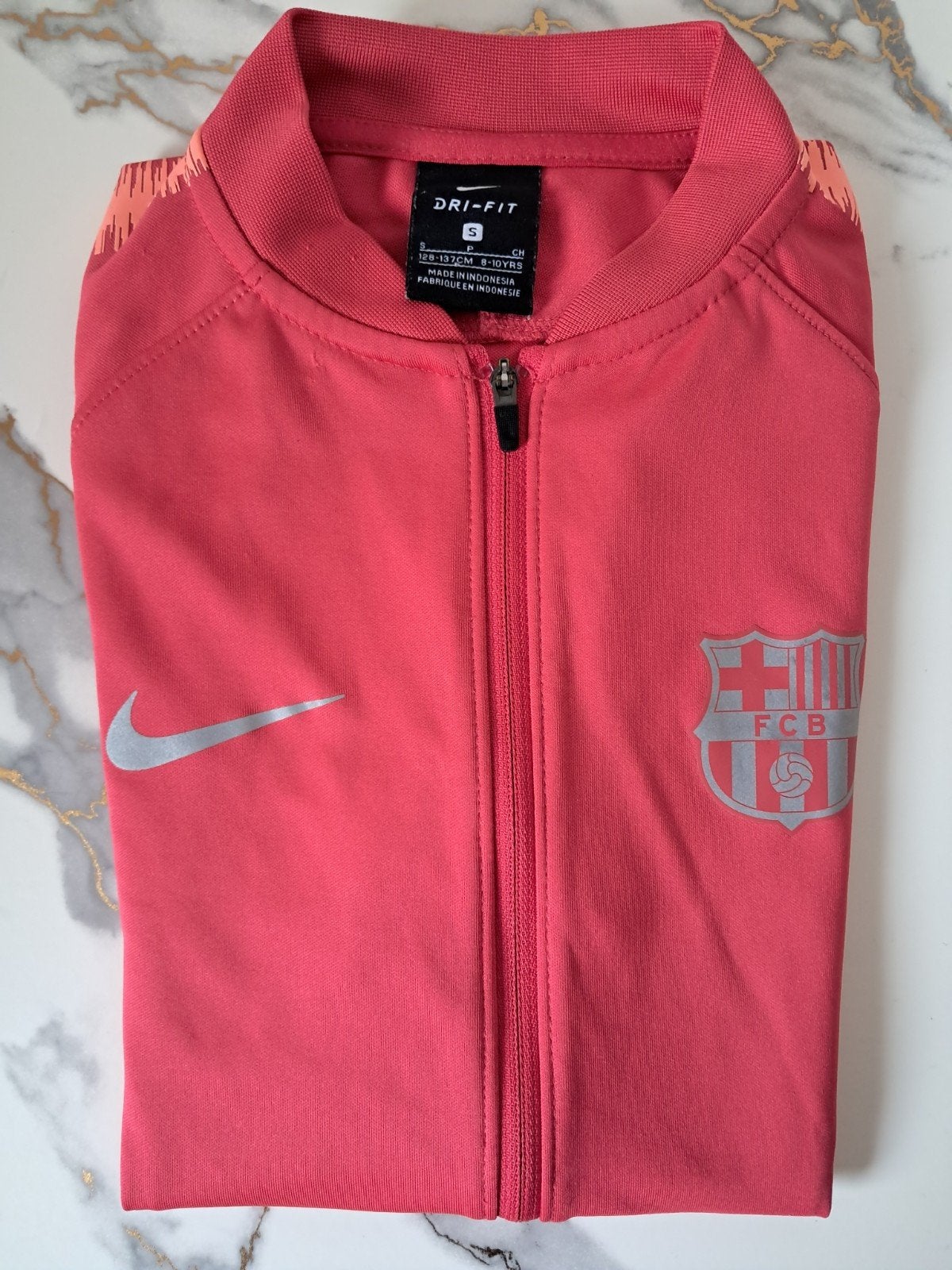 Nike FC Barcelona Dri-FIT roze koraal Offi Trainingsjack, Sport en Fitness, Loopsport en Atletiek, Ophalen of Verzenden, Nike
