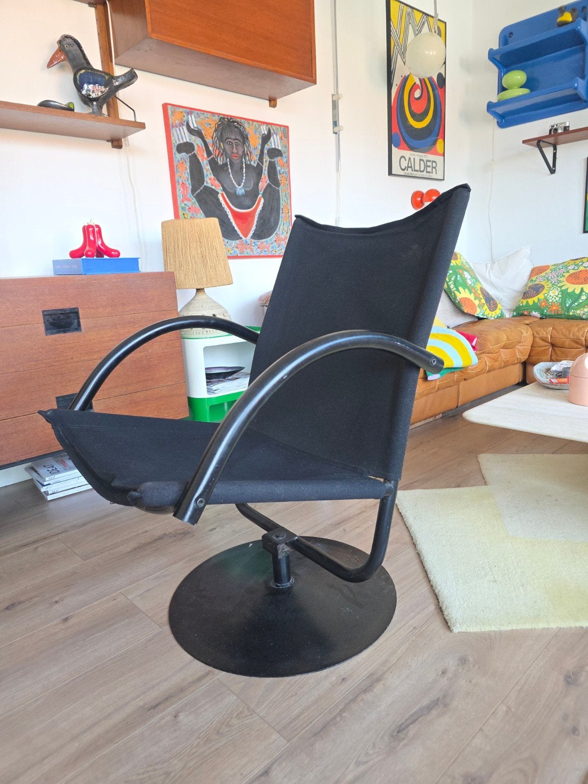 Fauteuil vintage pivotant postmoderne, Enlèvement