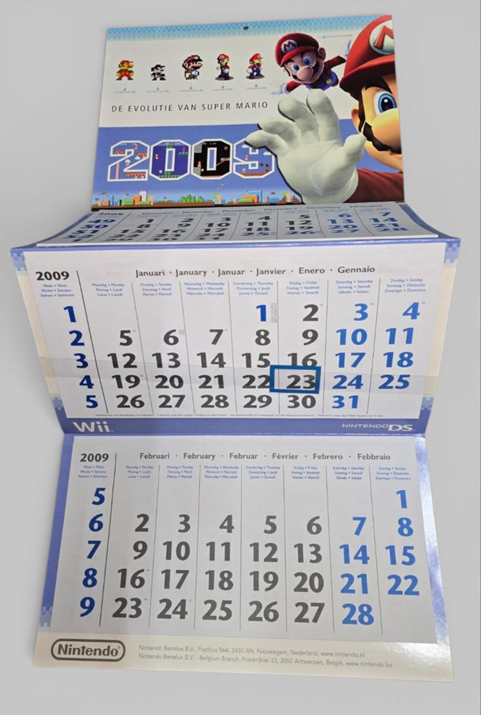 Nintendo Wii/Nintendo DS 2008-kalender — Evolutie van Su, Games en Spelcomputers, Games | Nintendo Game Boy, Ophalen of Verzenden