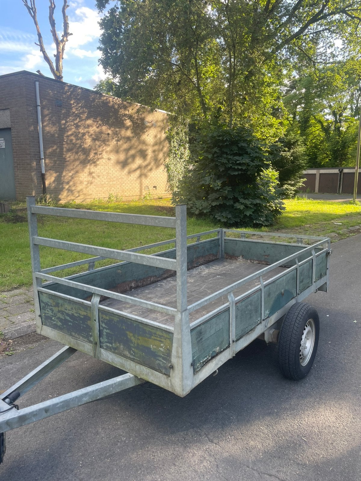 Enkelas aanhangwagen 2,5 M, Ophalen, Zo goed als nieuw