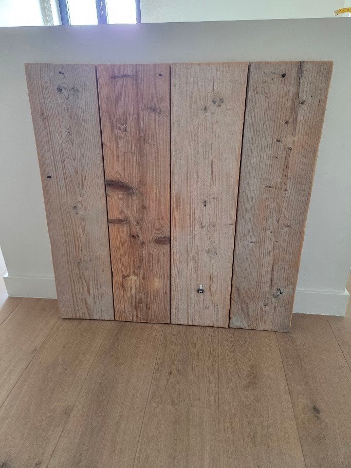 Prikbord steigerhout 78cm x 78cm, Huis en Inrichting, Ophalen, Zo goed als nieuw, Prikbord