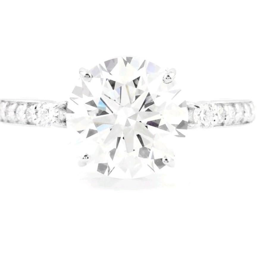 Diamanten ring, nieuw, opgedragen,  2,64 ct, Handtassen en Accessoires, Ringen, Ophalen of Verzenden, Wit, Goud