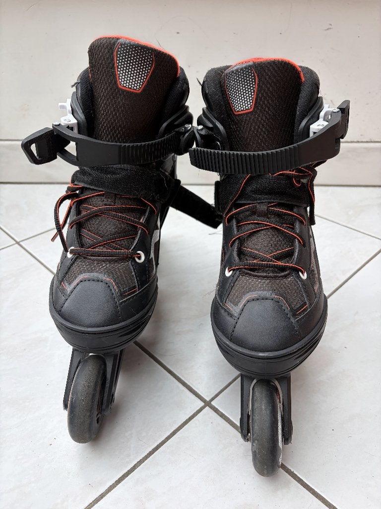 Rollers Oxelo ajustables taille 35 à 38 - Noir & Orange, Réglable, Enlèvement, Utilisé, Enfants