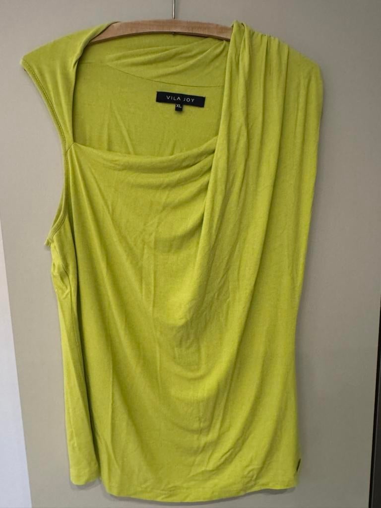 Citroenkleurige t-shirt Vila Joy, Geel, Maat 46/48 (XL) of groter, Ophalen of Verzenden, Zonder mouw