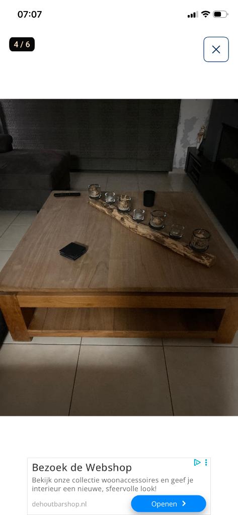 salontafel teak, Huis en Inrichting, Ophalen, Gebruikt, Teak, Minder dan 50 cm