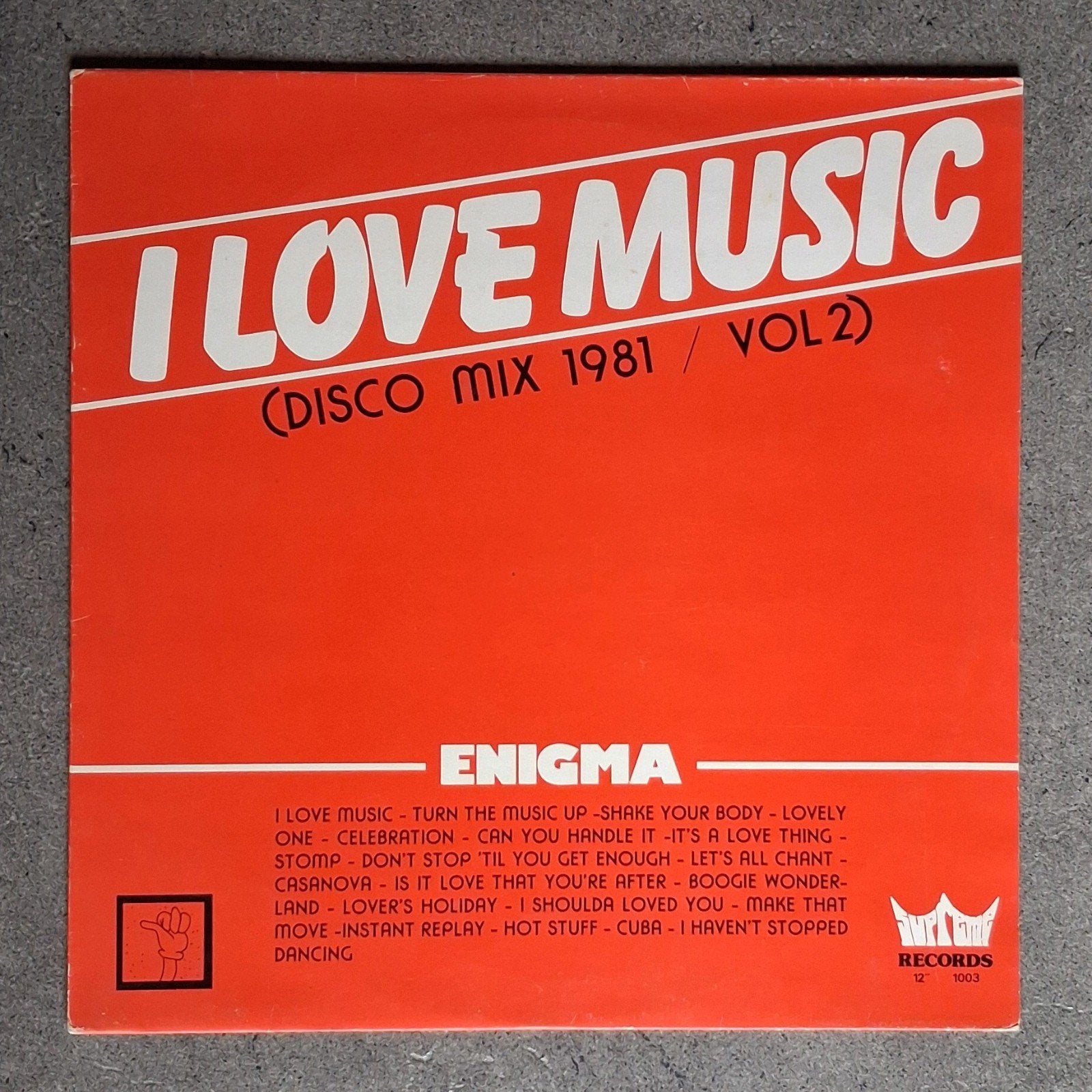 Enigma: I Love Music (Disco Mix 1981 Vol. 2) (12"), Originele persing, Ophalen of Verzenden