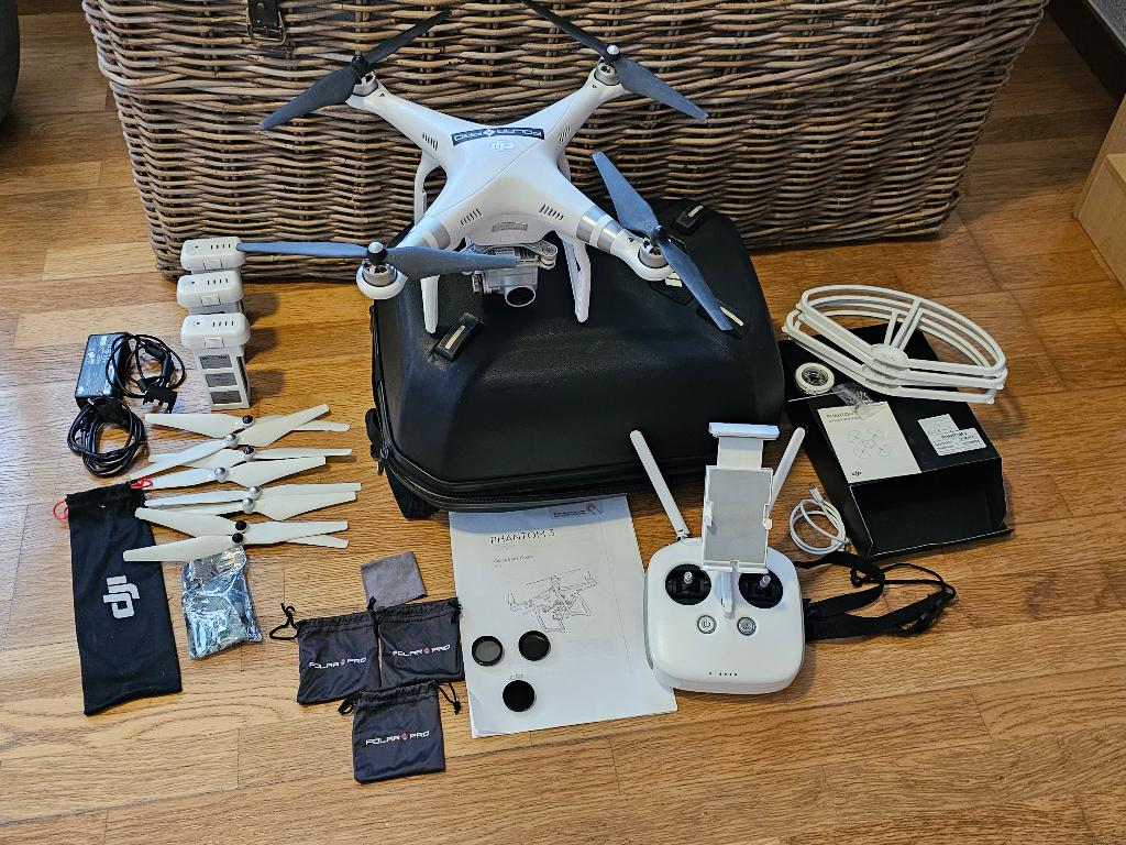 DJI Phantom 3 advanved + 3 batterijen en hardcase, Zo goed als nieuw, DJI, Professionele drone, 1 tot 5 kilometer