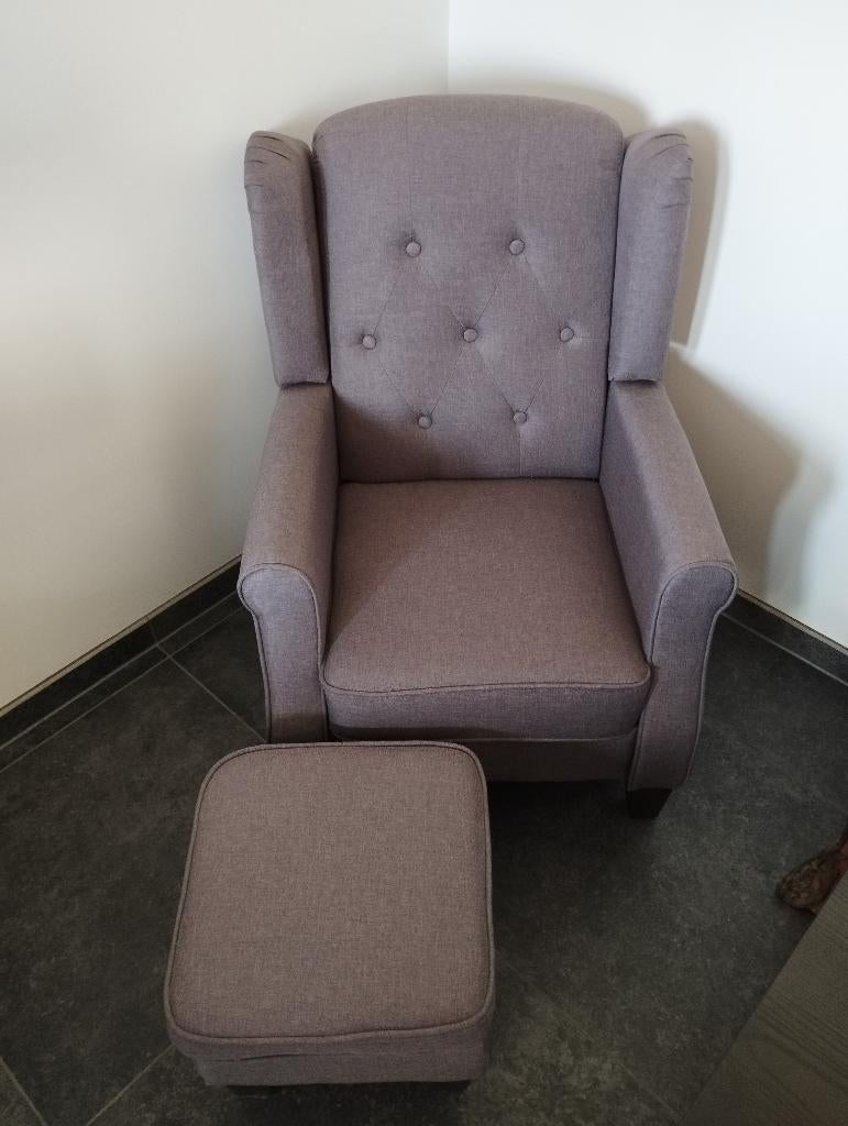 Clubzetel met voetbankje, Huis en Inrichting, Fauteuils, Ophalen, Minder dan 75 cm, Nieuw, Landelijk