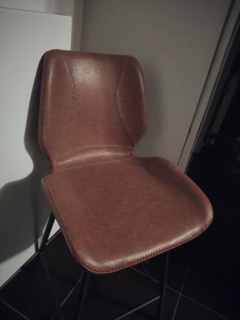 Barkruk 3 stuks, Ophalen, Met voetsteun, 60 tot 90 cm, Leer