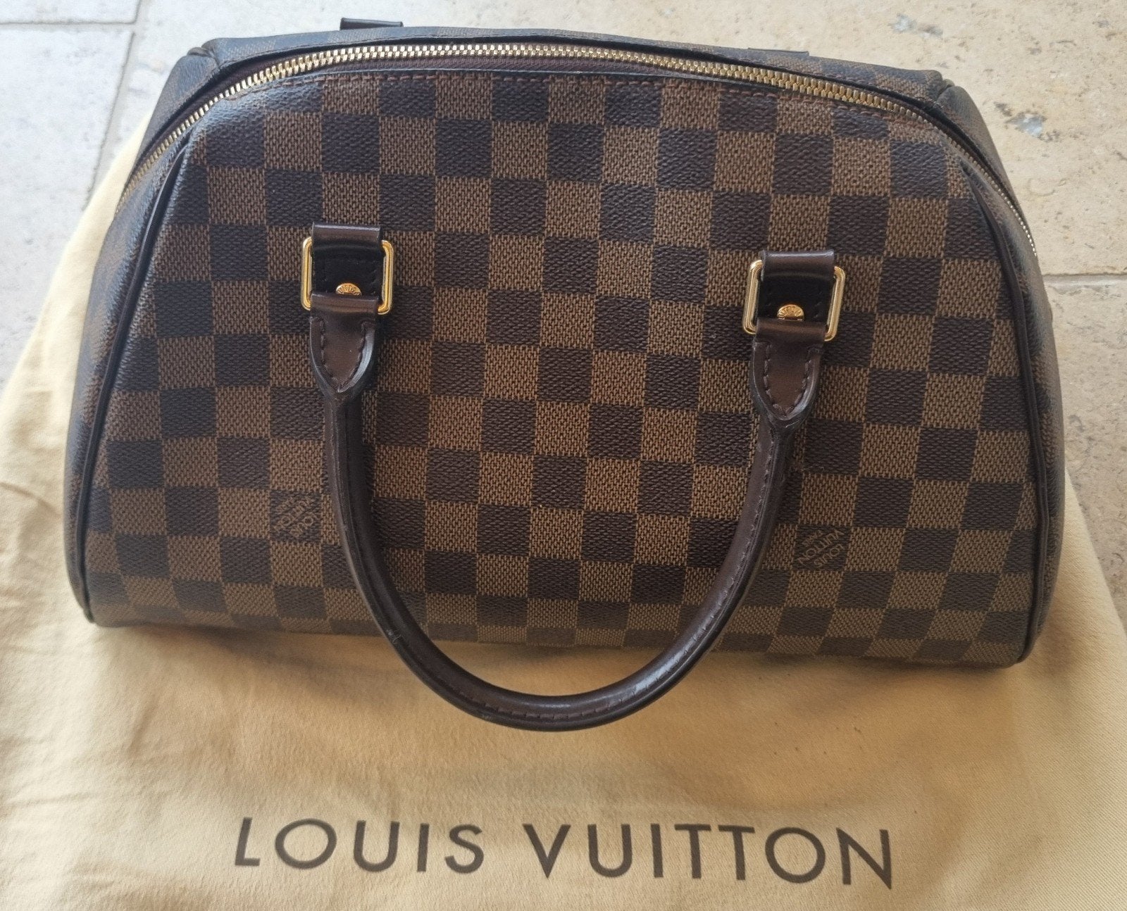 Louis Vuitton Ribera MM N41434 Damier Ebène vintage, Bijoux, Sacs & Beauté, Envoi, Utilisé, Brun, Sac à main