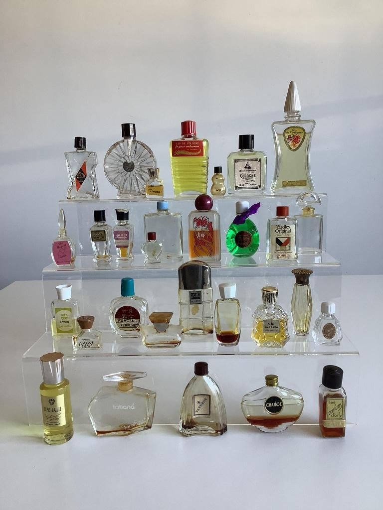Mixed lotje van 30 vintage parfumflesjes, Enlèvement ou Envoi, Utilisé, Miniature