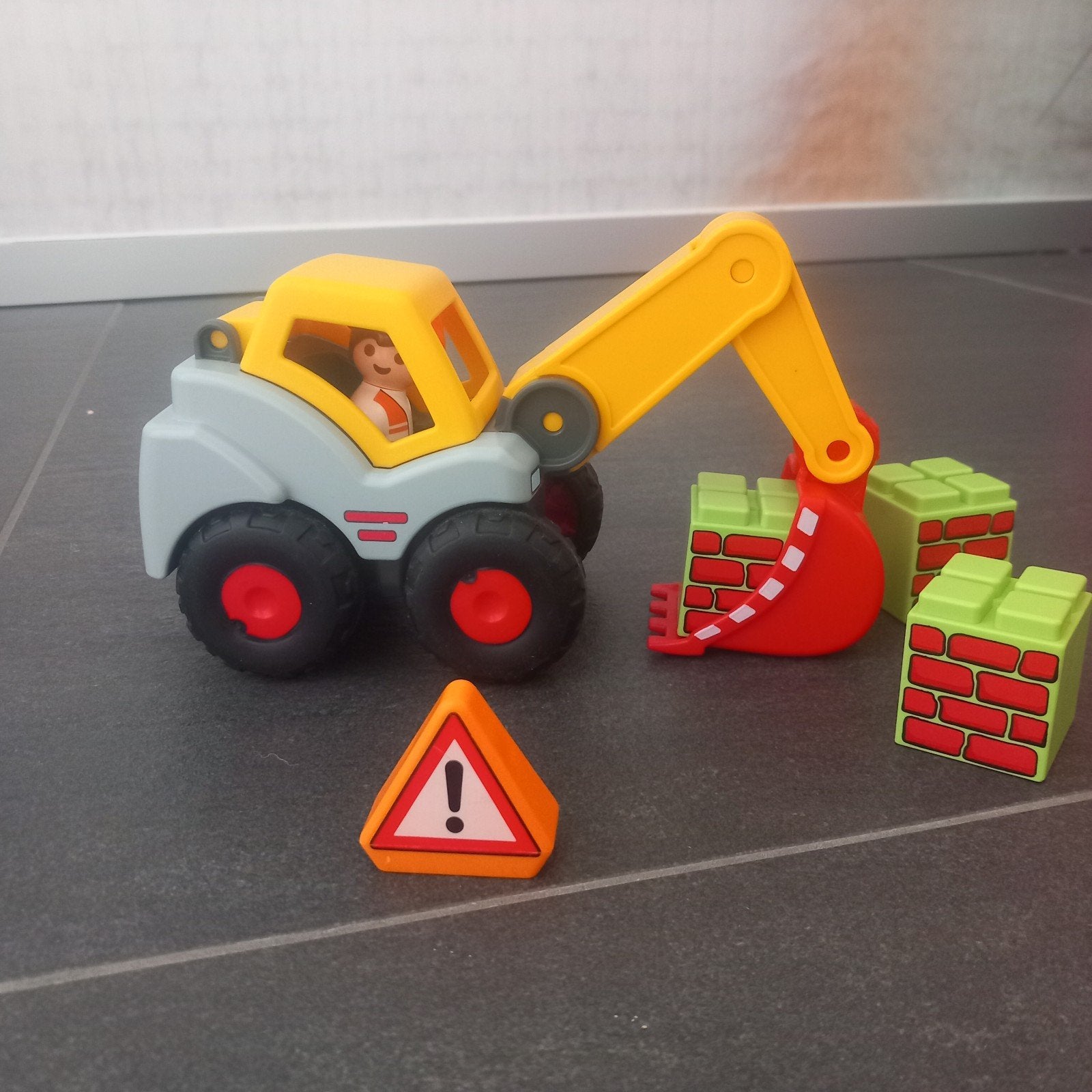 Playmobil 1.2.3 graaflader, Kinderen en Baby's, Complete set, Voertuig, 1.2.3, Ophalen of Verzenden