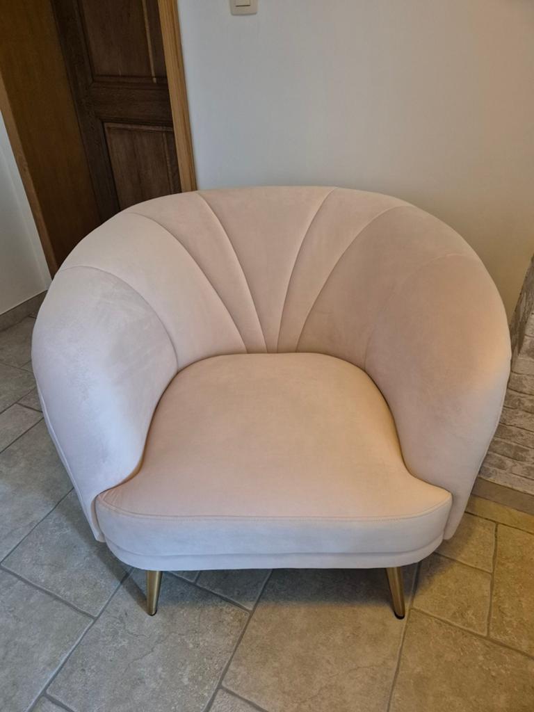 Fauteuil rose poudré, Maison & Meubles, Enlèvement, Comme neuf, Une personne