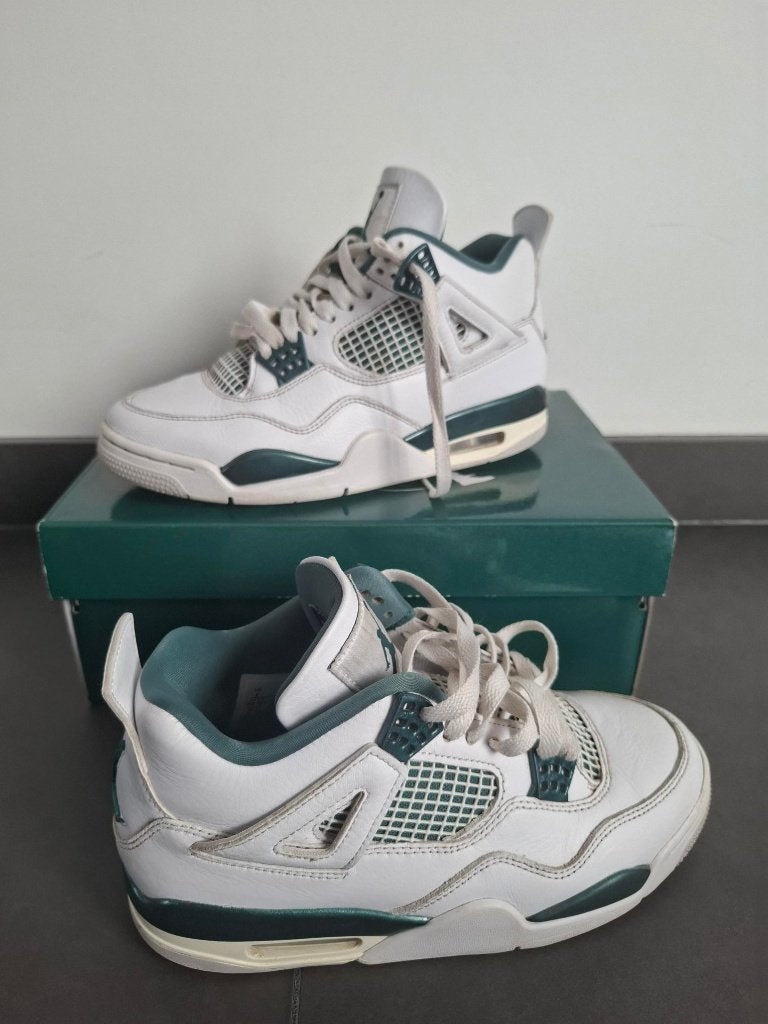 Air Jordan 4 Retro - Unisex - Oxidized Green - Maat EU 38.5, Nike, Comme neuf, Enlèvement, Blanc