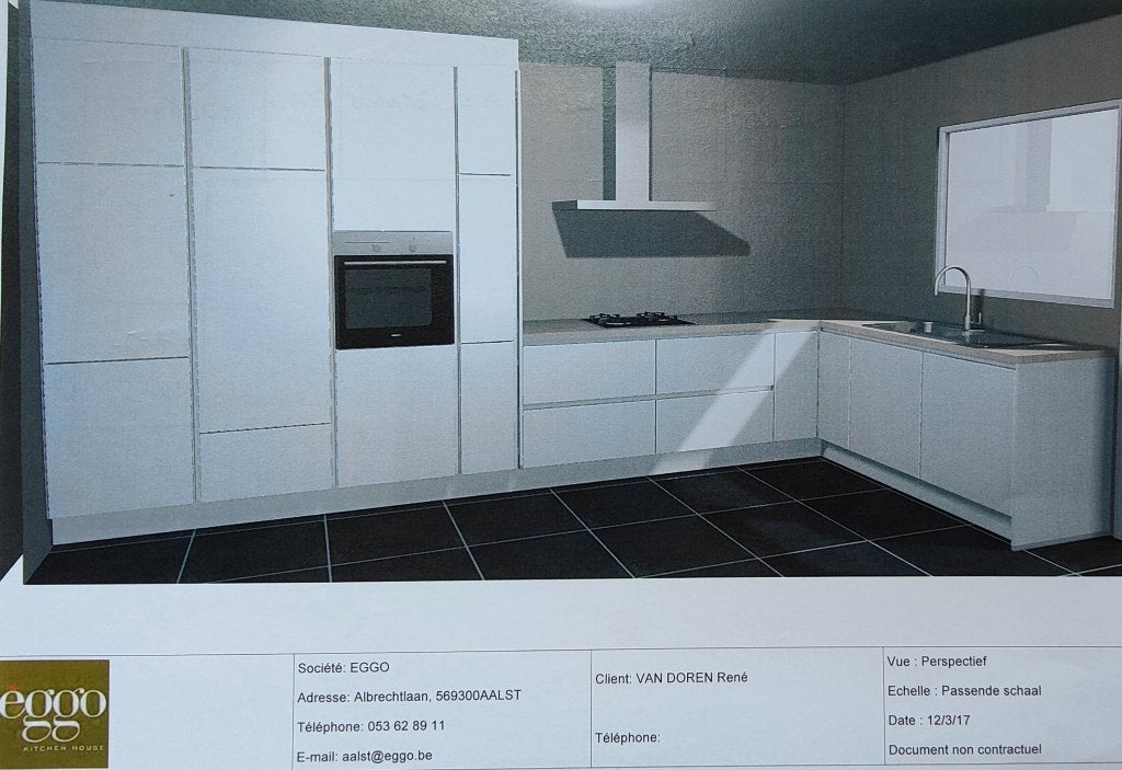 Keuken Eggo te koop, Huis en Inrichting, Ophalen, Gebruikt, Wit, Hoekkeuken