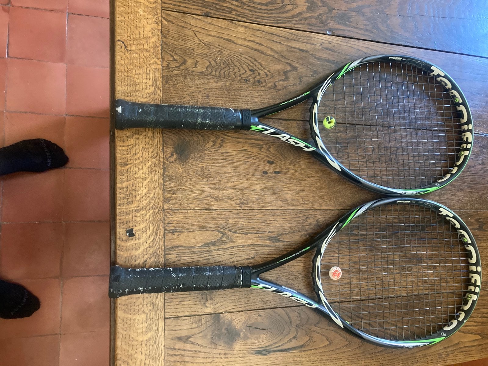 2 raquettes Technifibre Flash Series 3, Sport en Fitness, Tennis, Gebruikt, Racket, L3, Ophalen