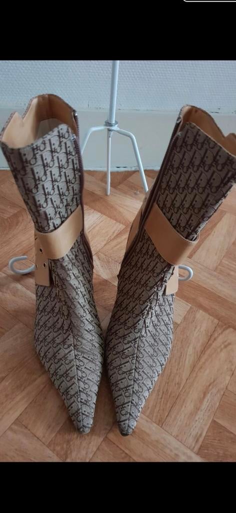 Christian Dior monogram enkellaarsjes – maat 39 – hak 11 cm, Enlèvement ou Envoi, Taille 39 à 42