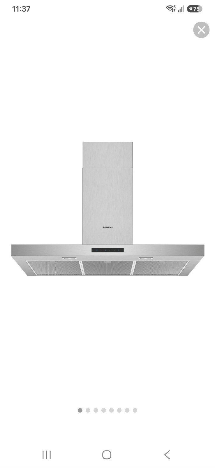 dampkap siemens LC 96BBC50, Elektronische apparatuur, Ophalen, Wandschouwkap, Nieuw, 400 tot 600 m³ per uur