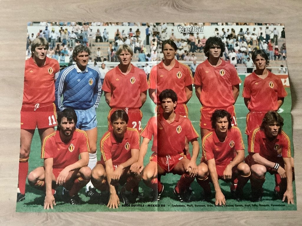 Grote poster Rode Duivels Mexico 1986, Ophalen of Verzenden, Zo goed als nieuw, Poster, Plaatje of Sticker