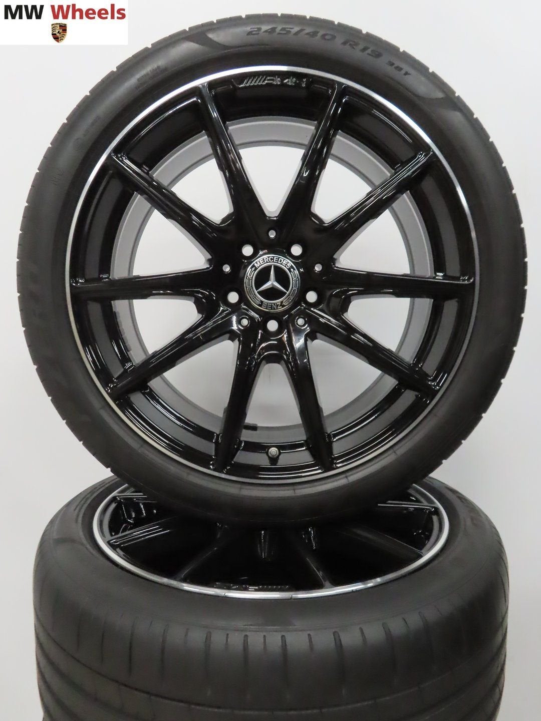 Originele Mercedes AMG 19 inch velgen E W213 met zomerbanden, Pneus et Jantes, 245 mm, Véhicule de tourisme, Pneus été