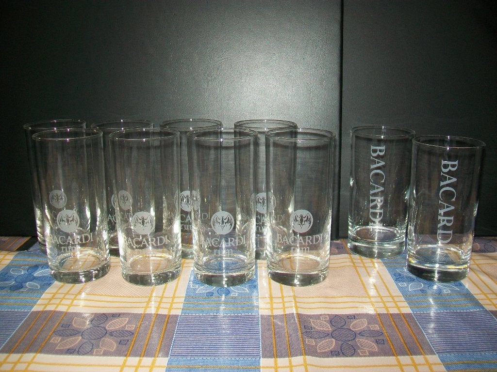 Bacardi Rum Cola - Cuba - Glas - Glazen - Retro - Limited, Verzamelen, Ophalen of Verzenden, Zo goed als nieuw