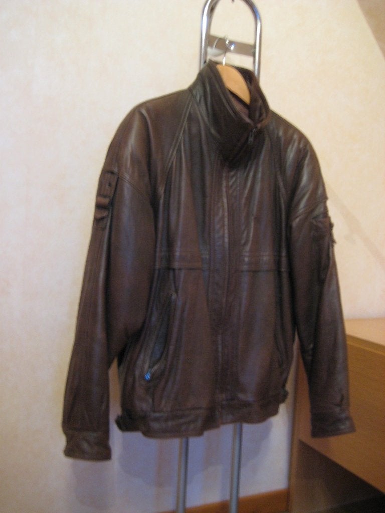 Magnifique blouson bomber zippé en cuir pour homme —taille54, Taille 52/54 (L), Brun, Enlèvement, Gruno & Chardin