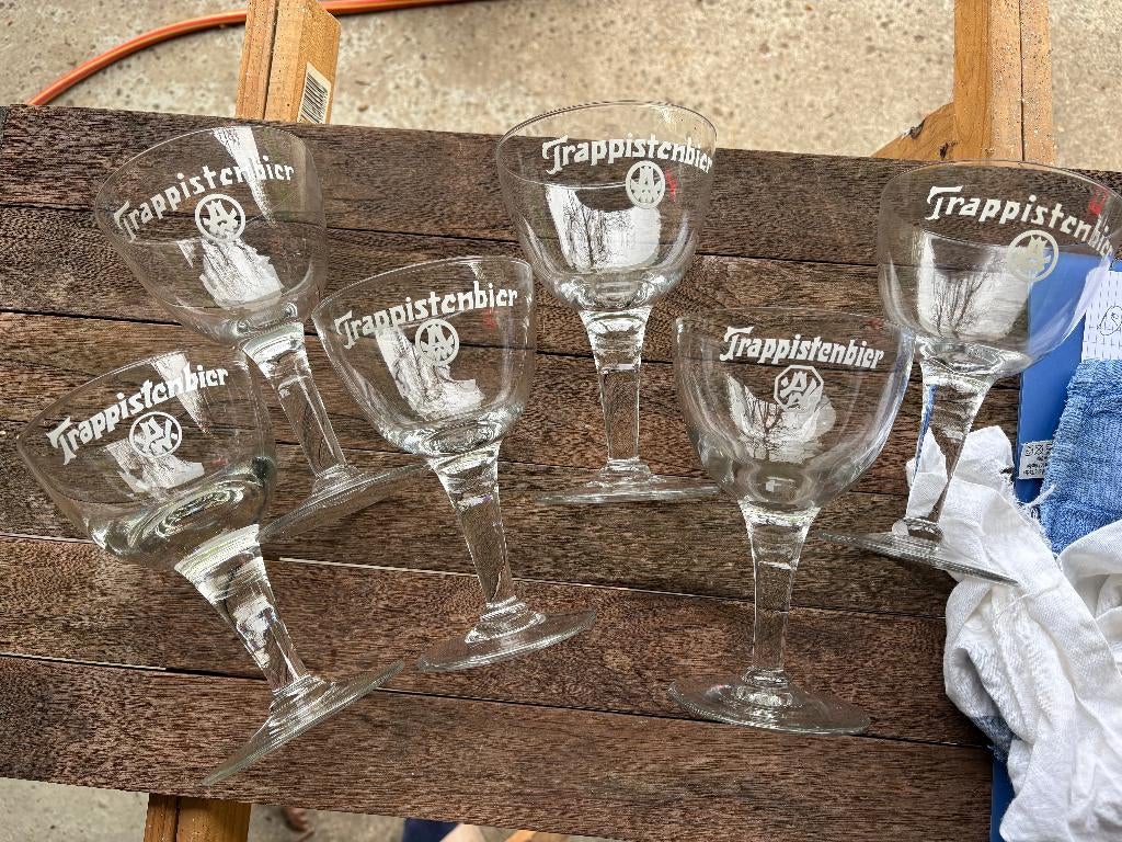 Westmalle - Trappistenbier (5 glazen!), Enlèvement, Utilisé, Verre ou Verres, Autres marques