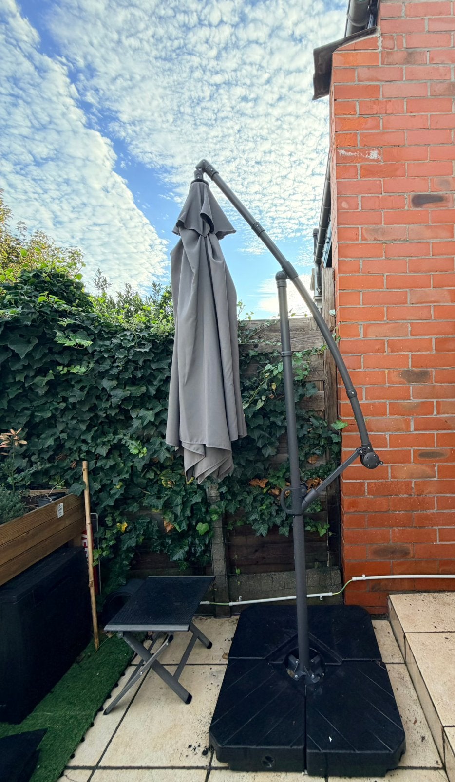 Zweefparasol met voet, Ophalen, Kantelbaar, 2 tot 3 meter, Zweefparasol
