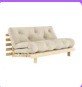Canapé futon convertible en bois, Trois personnes, 125 à 150 cm, Comme neuf, Enlèvement